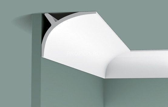 Потолочный плинтус для скрытого освещения Orac Decor Purotouch C991 белый полиуретан 140х110 мм 2м
