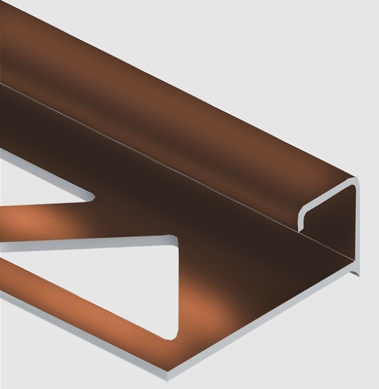 Профиль С-образный для плитки угловой внутренний 10 мм алюминий PV54-11 коричневый блестящий 2,7 м