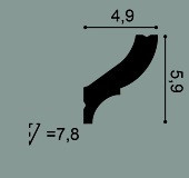 Потолочный плинтус Orac Decor Durofoam CB502N белый полистирол 59х49 мм 2м