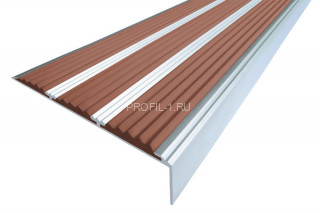 Алюминиевый угол-порог противоскользящий 22х98 мм АУ-98 коричневый 3,0 м