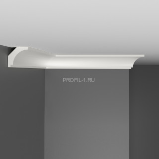 Плинтус потолочный гладкий Decomaster D115 Дюропрофиль 30х30х2000 мм белый