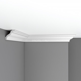 Плинтус потолочный 60х60х2400 мм Decomaster 96105 из полиуретана белый под покраску Плинтус потолочный 60х60х2400 мм Decomaster 96105 из полиуретана белый под покраску