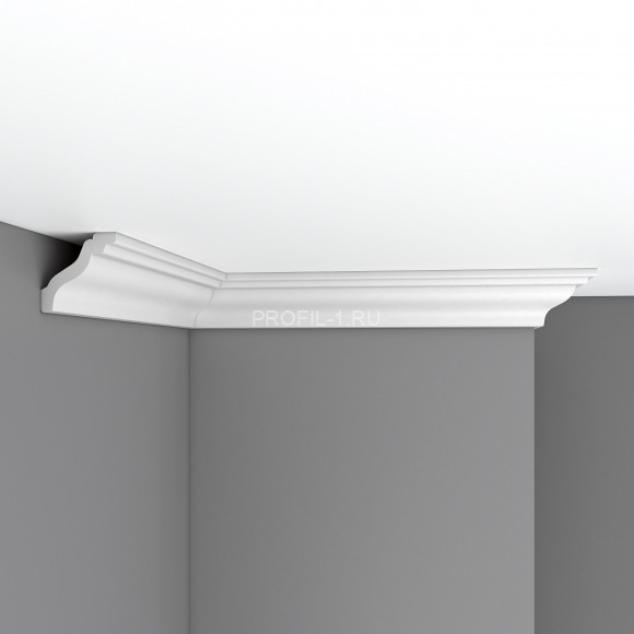 Плинтус потолочный 60х60х2400 мм Decomaster 96105 из полиуретана белый под покраску Плинтус потолочный 60х60х2400 мм Decomaster 96105 из полиуретана белый под покраску