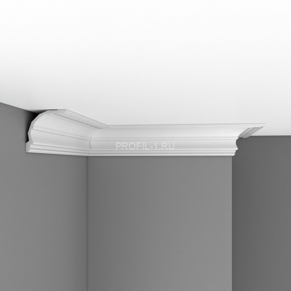 Плинтус потолочный 115х118х2400 Decomaster DP 50A из полиуретана белый под покраску