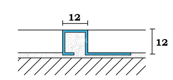 П-профиль из нержавеющей стали закладной 12х12 мм SBP110-12H золото глянец 2,7 м
