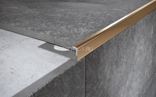 П-профиль из нержавеющей стали окантовочный 10 мм FPL 10 GP золото полированное 270 см