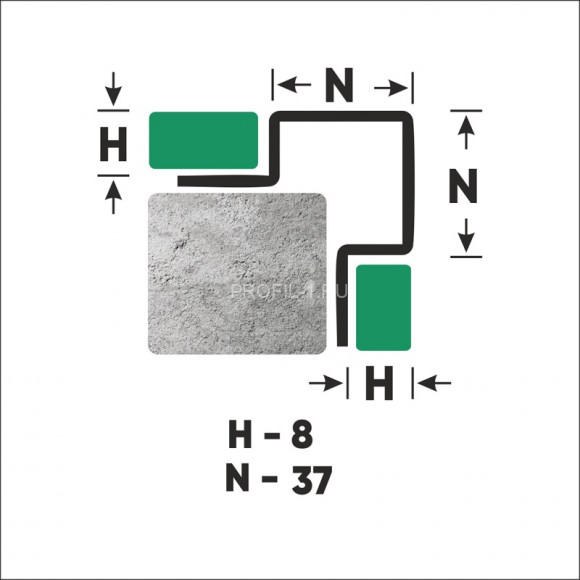 Антивандальный профиль из нержавеющей стали для плитки 8х37 мм FMP 8х37 P полированная сталь 270 см