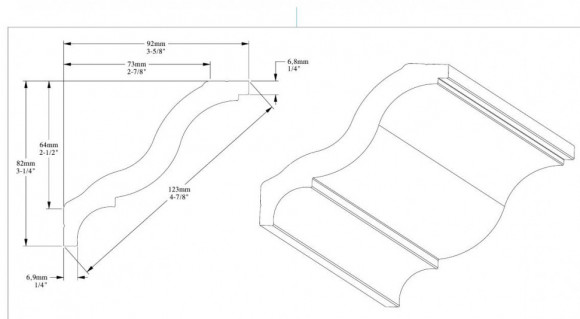 Потолочный плинтус Orac Decor Durofoam CB503N белый полистирол 82х92 мм 2м
