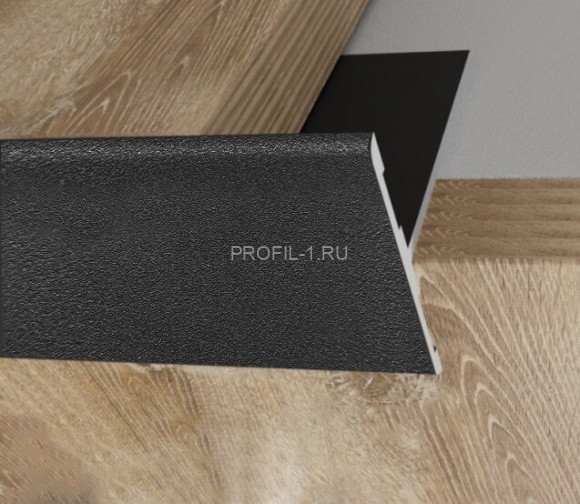 Алюминиевый торцевой Т-профиль закладной 23 мм ПО-158 черный муар 2.7 м