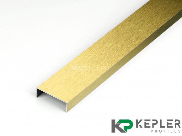 П-профиль бордюрный 10х30 мм из нержавеющей стали SS 304 FSUP30-GS S.S.304 золото сатинированное 2.7 м