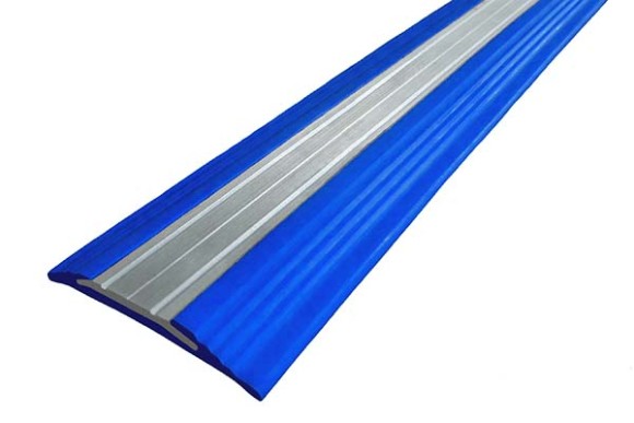 Противоскользящий профиль полоса с алюминиевой вставкой 45 мм NoSlipper-Полоса синий 2,7 м