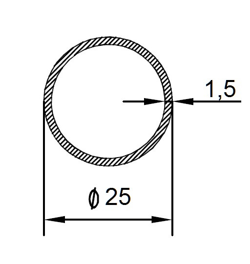 Алюминиевая труба 25х1,5 мм 3 метра