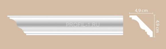 Плинтус потолочный DECOMASTER A210 (49x49x2000) ударопрочный, белый, под покраску