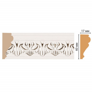 Молдинг DECOMASTER 161B-60 ДМ (60x17x2400) цвет Белый с шампанью Молдинг DECOMASTER 161B-60 ДМ (60x17x2400) цвет Белый с шампанью