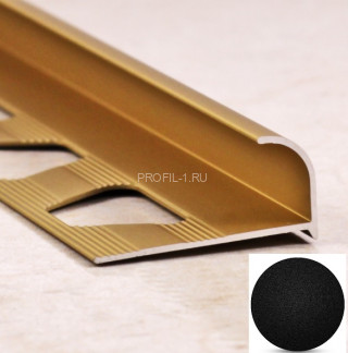 С-профиль для плитки 12 мм ПО-13 черный муар 2,7 м С-профиль для плитки 12 мм ПО-13 черный муар 2,7 м