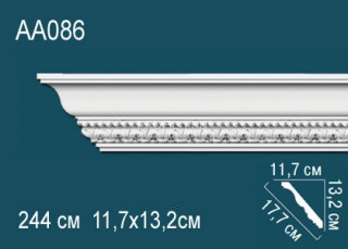 Потолочный плинтус с рисунком Перфект AA086 полиуретан 132х177х117 мм 244 см