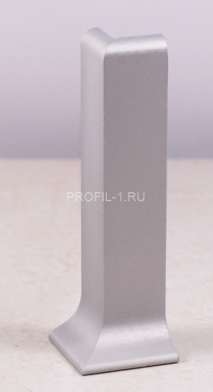Уголок наружный для плинтуса напольного ПЛ-80 серебро матовое