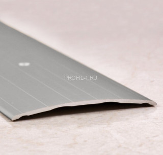 Алюминиевый порог одноуровневый 60 мм ПО-60 серебро глянец 2,7 м