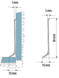 Алюминиевый плинтус напольный Cezar 80 мм LP80 2,5 м Алюминиевый плинтус напольный Cezar 80 мм LP80 2,5 м