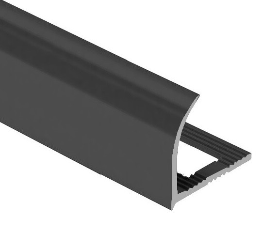Профиль для плитки С-образный внешний алюминий 10 мм PV23-19 черный блестящий 2,7 м