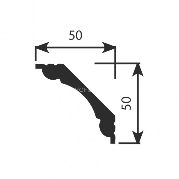 Потолочный плинтус Cosca KX-001 белый полистирол 50х50 мм 2м