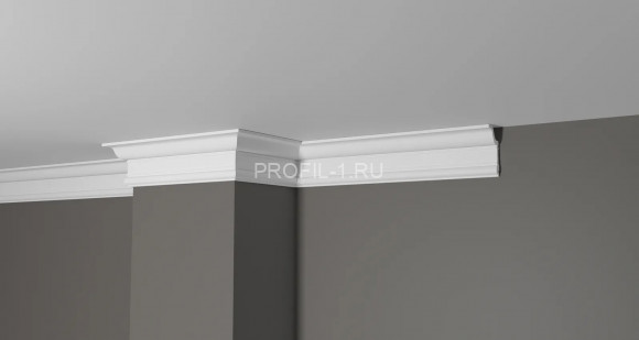 Потолочный плинтус Decor-Dizayn DD501 полистирол белый, под покраску 59х31х2000 мм