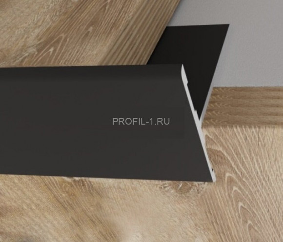 Алюминиевый торцевой Т-профиль закладной 23 мм ПО-158 черный матовый 2.7 м
