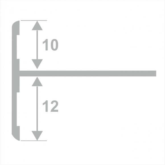 Алюминиевый торцевой Т-профиль закладной 23 мм ПО-158 черный матовый 2.7 м