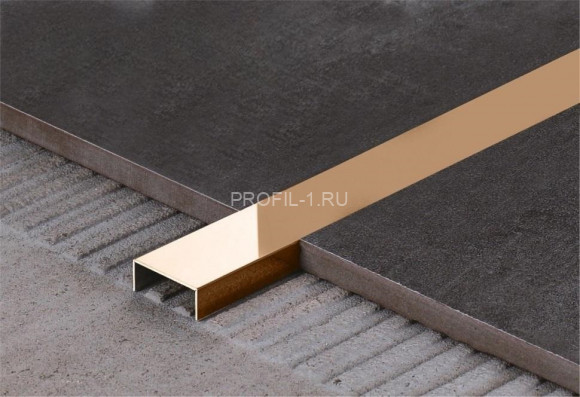 П-профиль бордюрный 10х30 мм из нержавеющей стали SS 304 FSUP30-RP S.S.304 розовое золото полированное 2.7 м