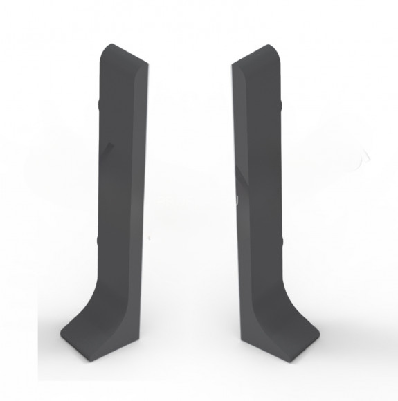 Комплект заглушек для напольного плинтуса 100 мм Диал ПЛ-100з 0035 черный муар RAL 9005 (пара левая+правая)