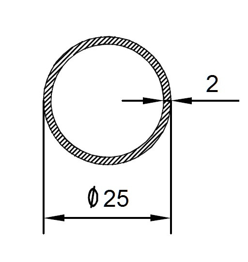 Алюминиевая труба 25х2 мм 3 метра Алюминиевая труба 25х2 мм 3 метра