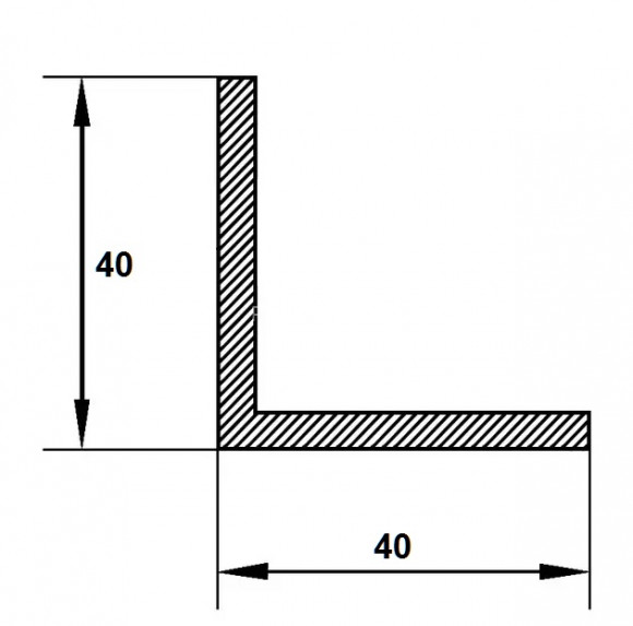 Алюминиевый уголок 40х40 мм Effector 3,0 м B 16.01 серебро матовое