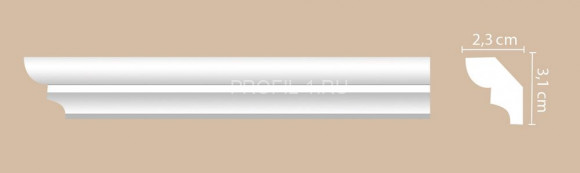 Плинтус потолочный DECOMASTER A211 (31x23x2000) ударопрочный, белый, под покраску