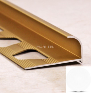 С-профиль для плитки 12 мм ПО-13 белый муар 2,7 м