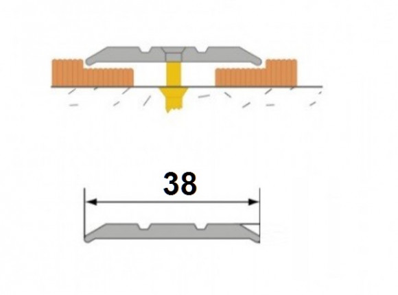 Латунный порог одноуровневый с насечками OL 38 ON 38 полированный 2,7м Латунный порог одноуровневый с насечками OL 38 ON 38 полированный 2,7м