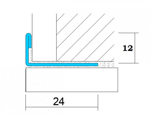 L-образный профиль из нержавеющей стали 12 мм SL005-12H золото глянец 2,7 м