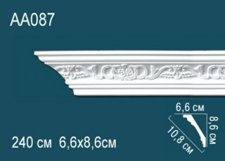 Потолочный плинтус с рисунком Перфект AA087 полиуретан 86х108х66 мм 240 см