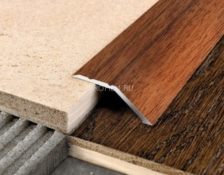 Алюминиевый порог разноуровневый 32 мм с насечками С2 КД Дуб темный 2,7 м (упаковка 10 штук)