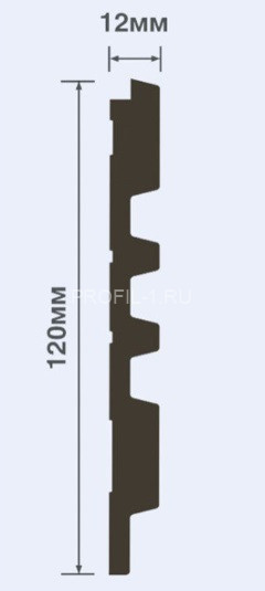 Стеновая панель Hiwood LV121 BR395K под дерево 120х12 мм 2,7 м