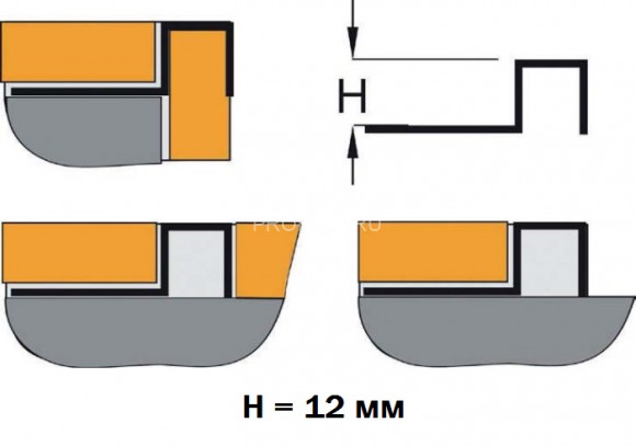 Профиль П-образный закладной 12 мм из нержавеющей стали KU12 глянец 2,7 м