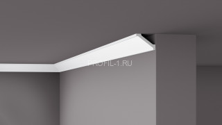 Потолочный плинтус NMC Wallstyl WT1 белый полистирол 45х60 мм 2м