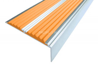 Угловой порог алюминиевый противоскользящий 22х70 мм АУ-70 оранжевый 1,5 м