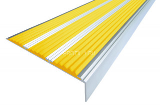 Алюминиевый угол-порог противоскользящий 22х98 мм АУ-98 желтый 3,0 м