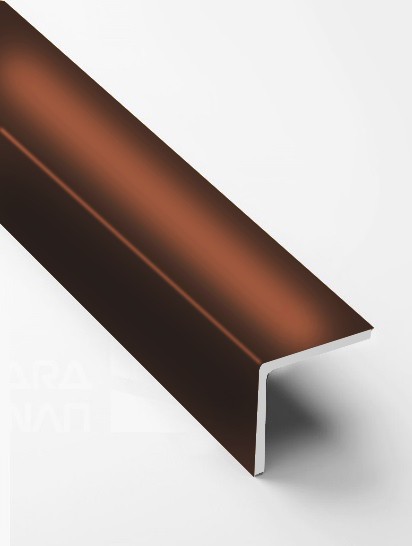 Угол защитный 20х20 мм прямой алюминий PV74-11 коричневый блестящий 2,7 м