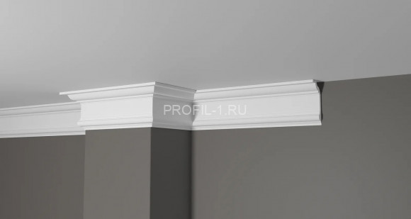 Потолочный плинтус Decor-Dizayn DD502 полистирол белый, под покраску 80х40х2000 мм