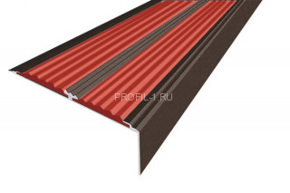Алюминиевый угол-порог с 2-мя резиновыми вставками 70х22 мм АУ-70-Анод коньяк-красный 2,0 м Алюминиевый угол-порог с 2-мя резиновыми вставками 70х22 мм АУ-70-Анод коньяк-красный 2,0 м