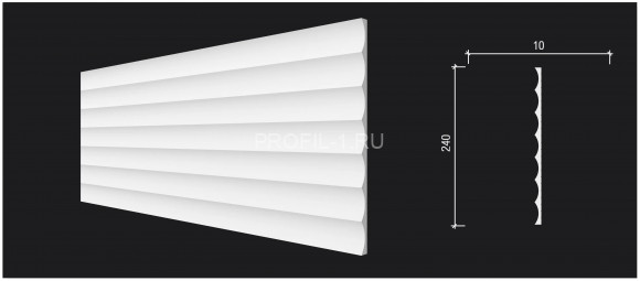 Стеновая декоративная панель 3D Decor-Dizayn DD900(3m) из полистирола белая, под покраску 240х10х3000 мм