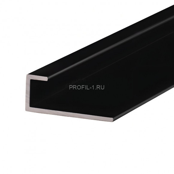 Алюминиевый П-профиль для стекла 5 мм ПО-111 черный матовый 2.7 м