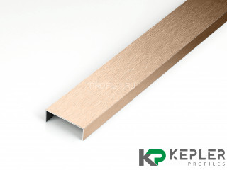 П-профиль бордюрный 10х30 мм из нержавеющей стали SS 304 FSUP30-RS S.S.304 розовое золото сатинированное 2.7 м