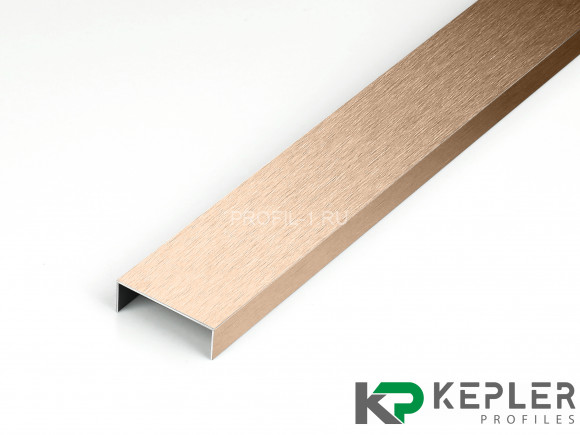 П-профиль бордюрный 10х30 мм из нержавеющей стали SS 304 FSUP30-RS S.S.304 розовое золото сатинированное 2.7 м